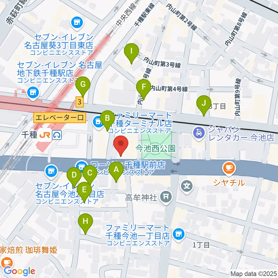 中善楽器ブレーメン周辺の駐車場・コインパーキング一覧地図
