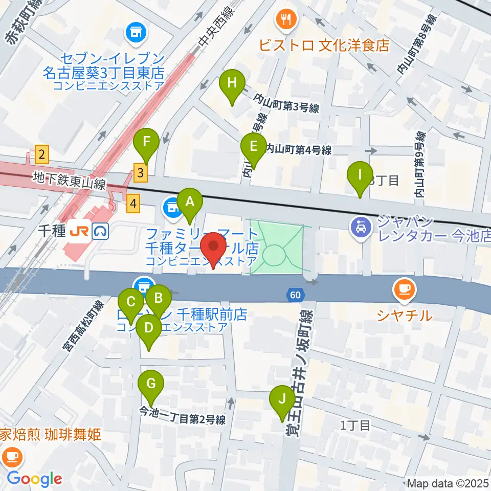 中善楽器ブレーメン周辺の駐車場・コインパーキング一覧地図