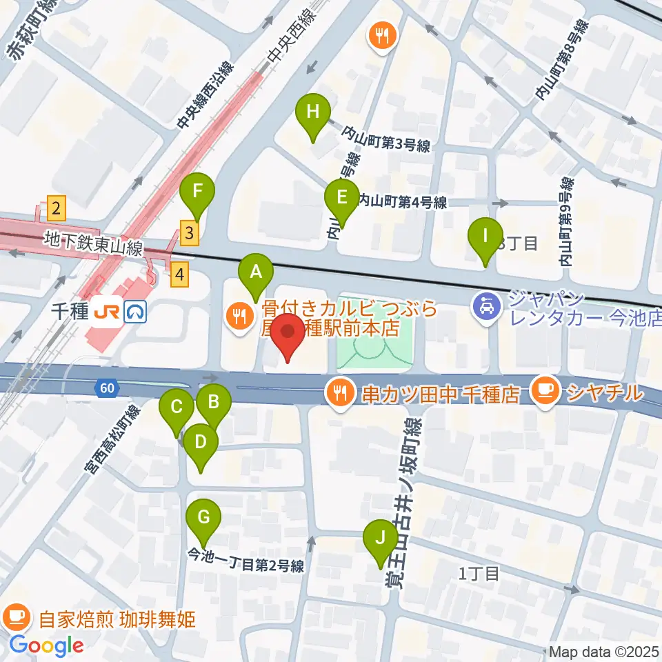 中善楽器ブレーメン周辺の駐車場・コインパーキング一覧地図
