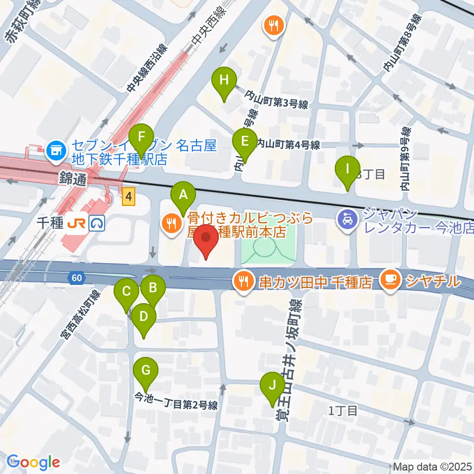 中善楽器ブレーメン周辺の駐車場・コインパーキング一覧地図