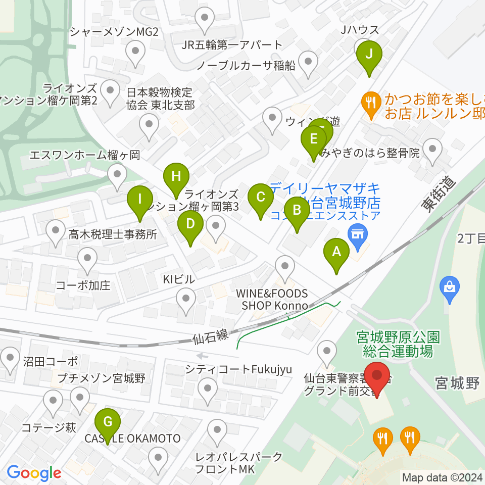 Rakuten.FM TOHOKU周辺の駐車場・コインパーキング一覧地図