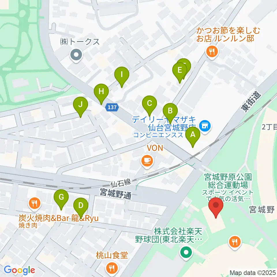 Rakuten.FM TOHOKU周辺の駐車場・コインパーキング一覧地図