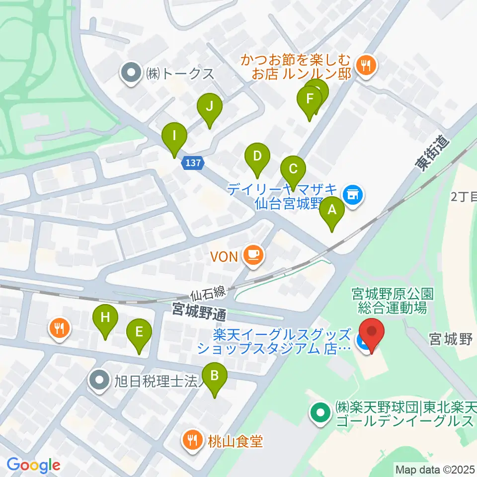 Rakuten.FM TOHOKU周辺の駐車場・コインパーキング一覧地図