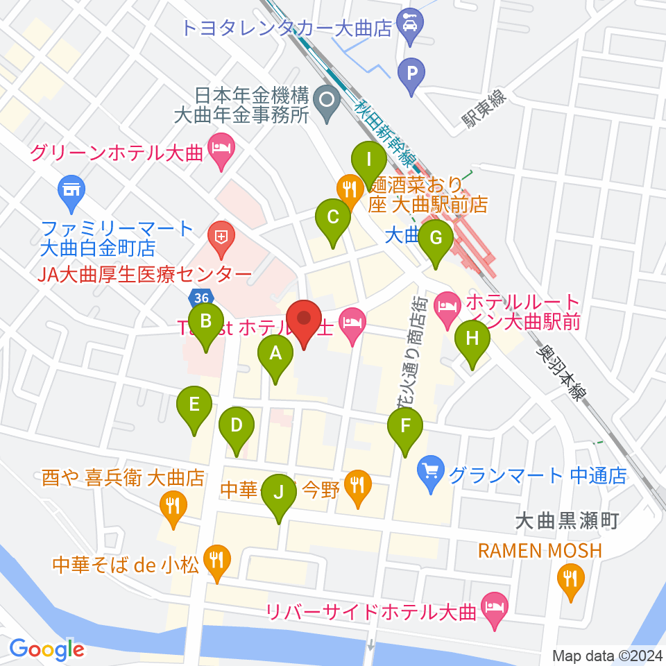 FMはなび周辺の駐車場・コインパーキング一覧地図