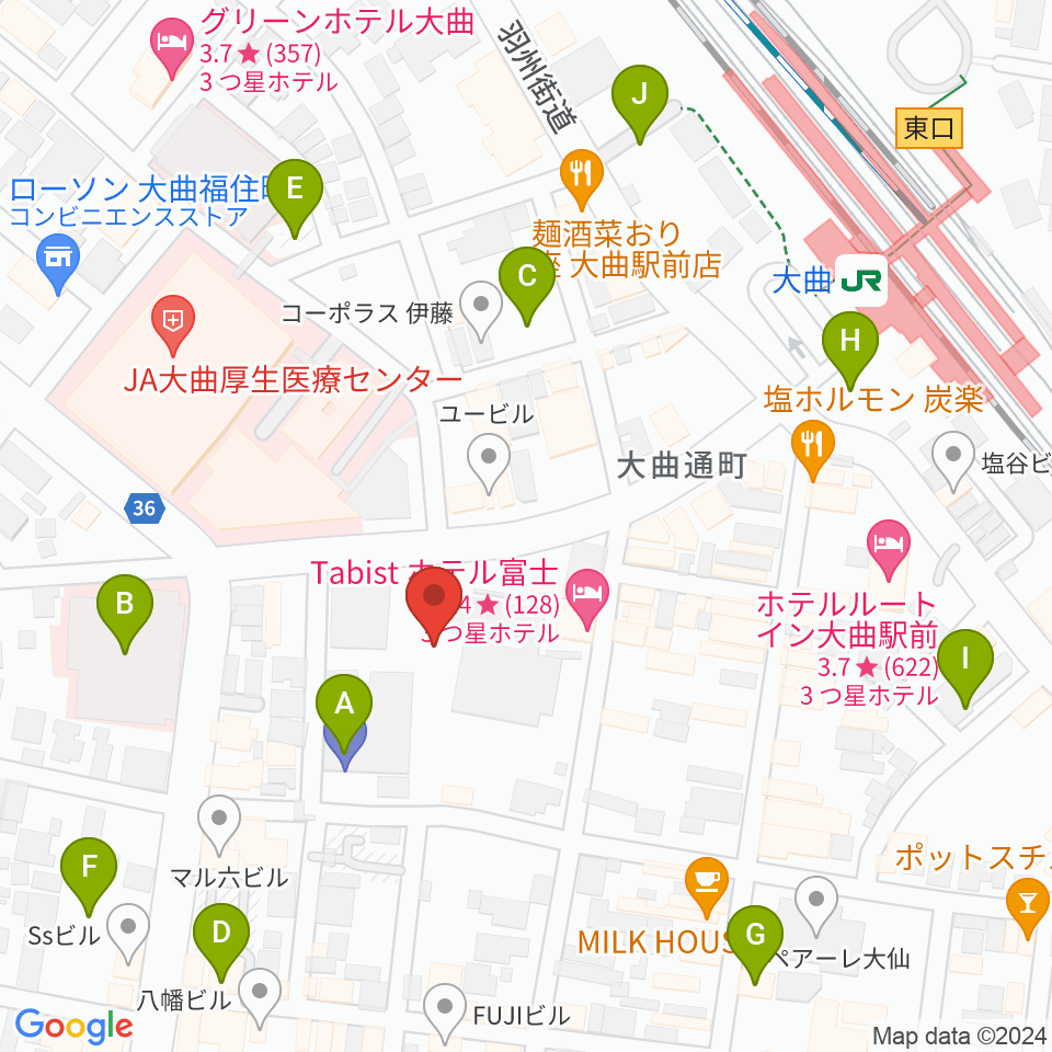 FMはなび周辺の駐車場・コインパーキング一覧地図