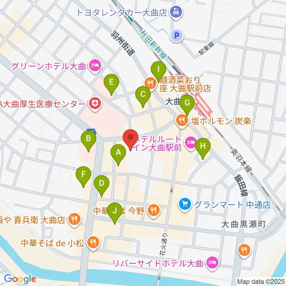 FMはなび周辺の駐車場・コインパーキング一覧地図