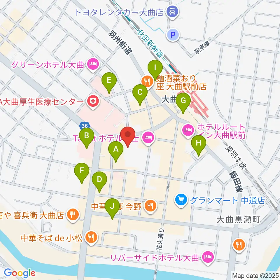 FMはなび周辺の駐車場・コインパーキング一覧地図