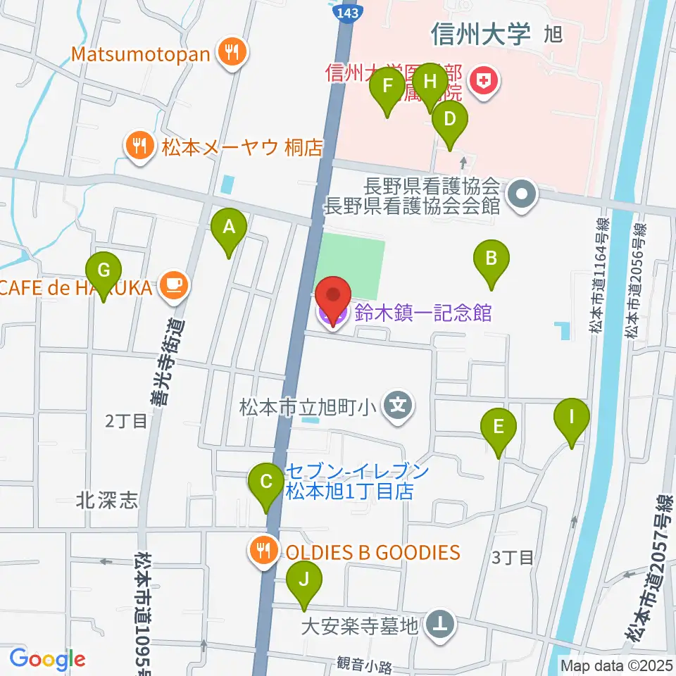 鈴木鎮一記念館周辺の駐車場・コインパーキング一覧地図