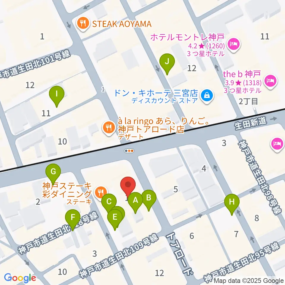 神戸へラバラウンジ周辺の駐車場・コインパーキング一覧地図