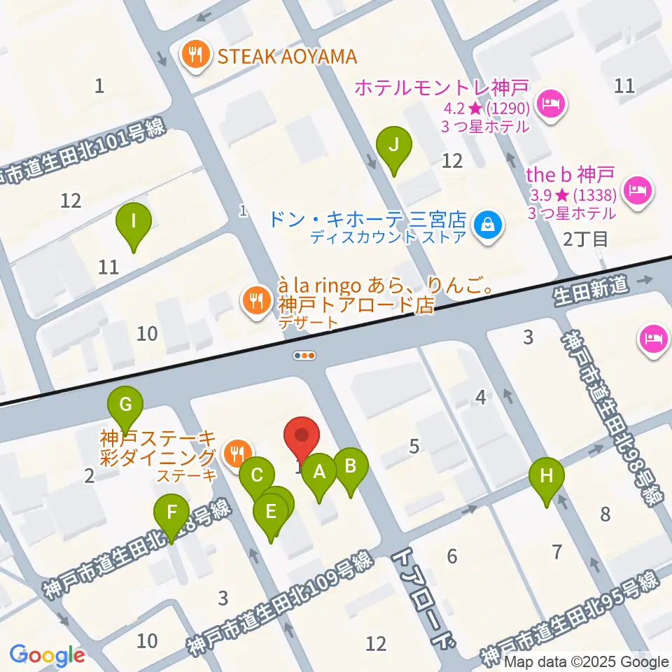 神戸へラバラウンジ周辺の駐車場・コインパーキング一覧地図