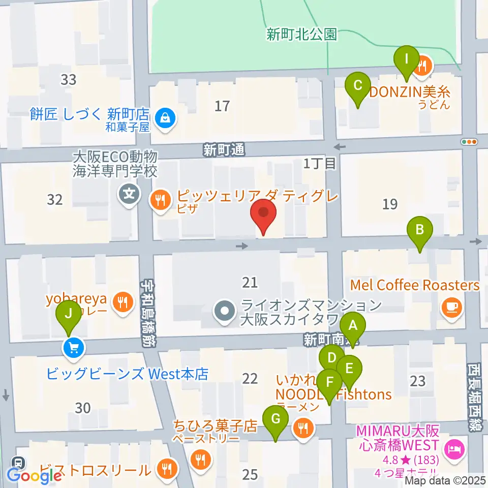 大阪スクールオブミュージック専門学校周辺の駐車場・コインパーキング一覧地図