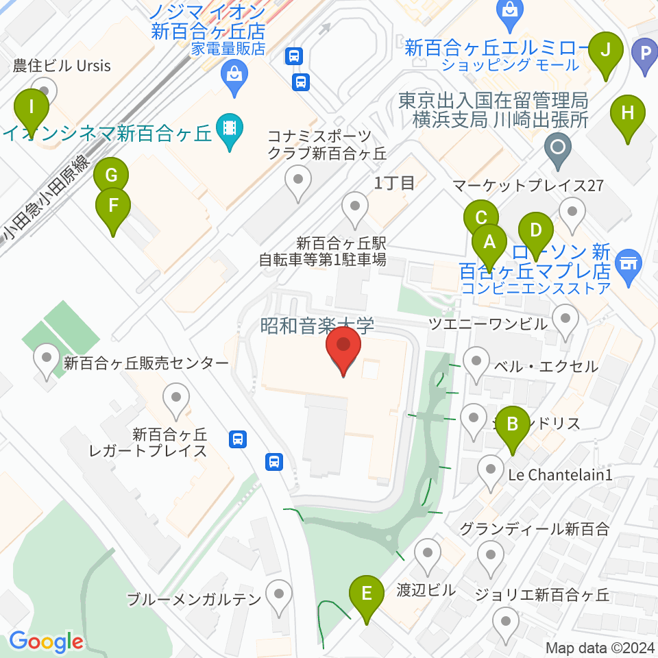昭和音楽大学周辺の駐車場・コインパーキング一覧地図