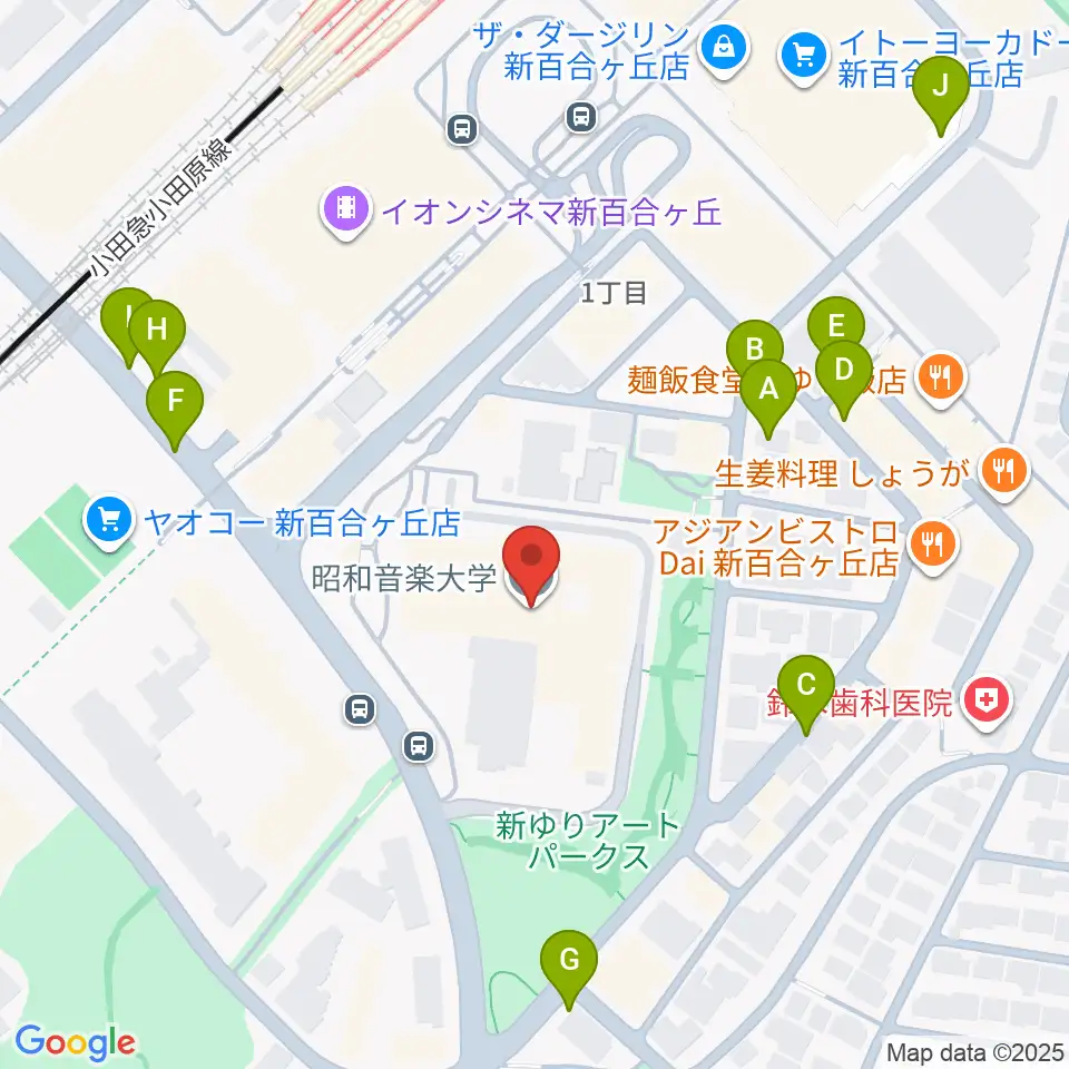 昭和音楽大学周辺の駐車場・コインパーキング一覧地図