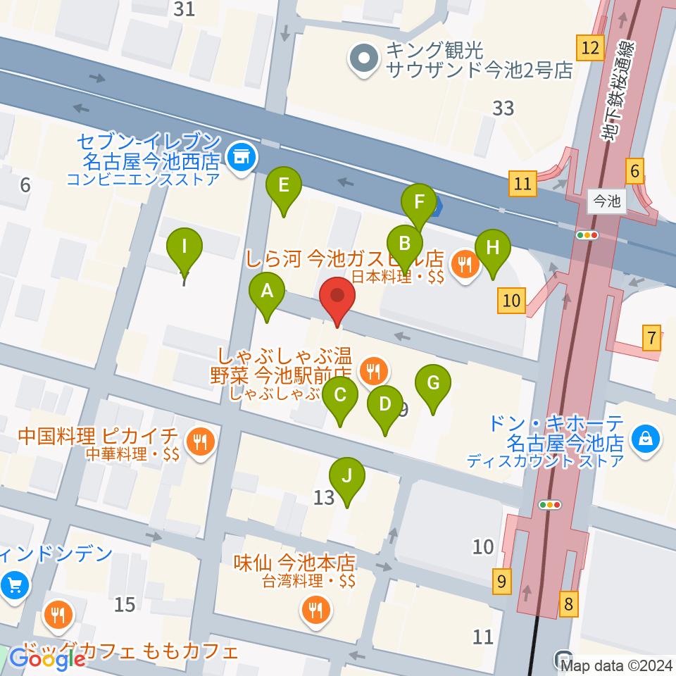 今池バレンタインドライブ周辺の駐車場・コインパーキング一覧地図