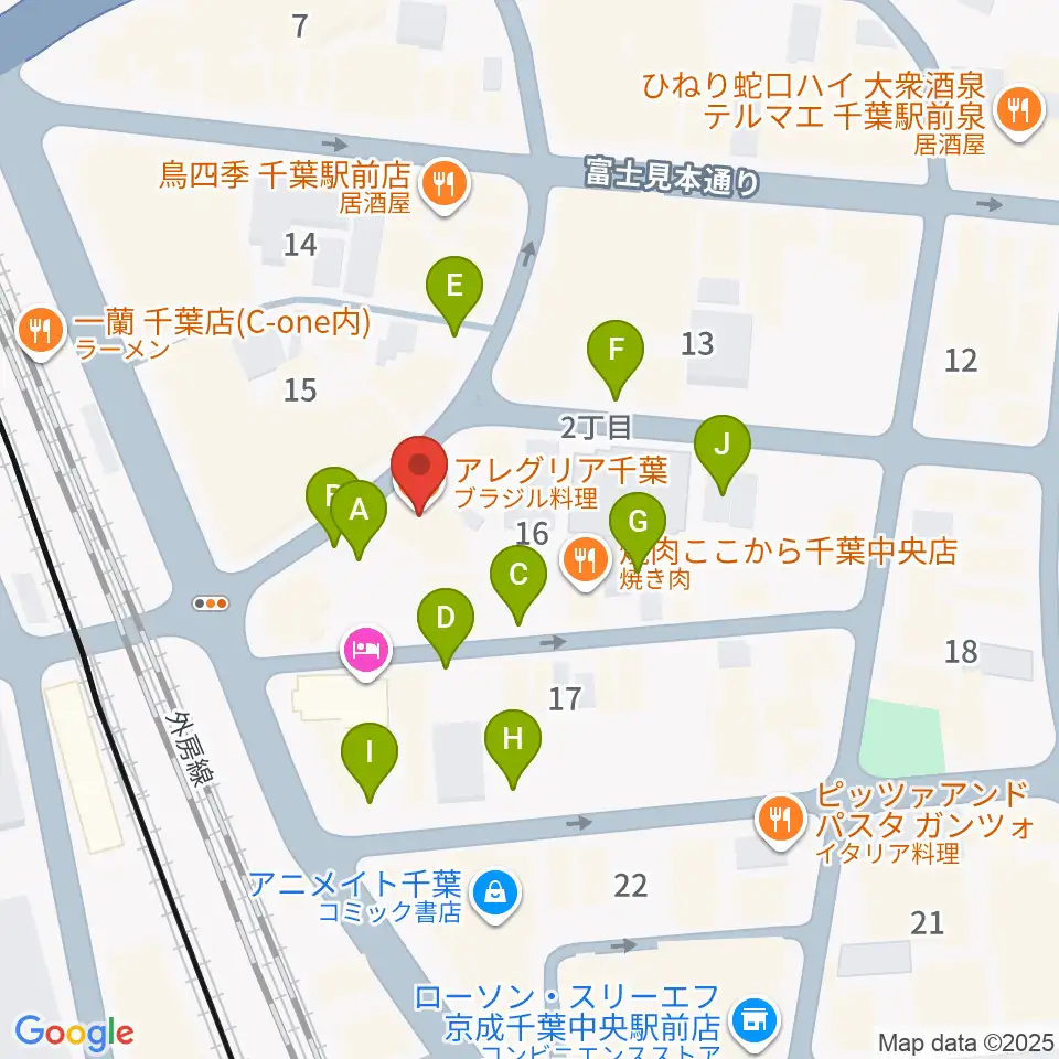 千葉ANGA周辺の駐車場・コインパーキング一覧地図