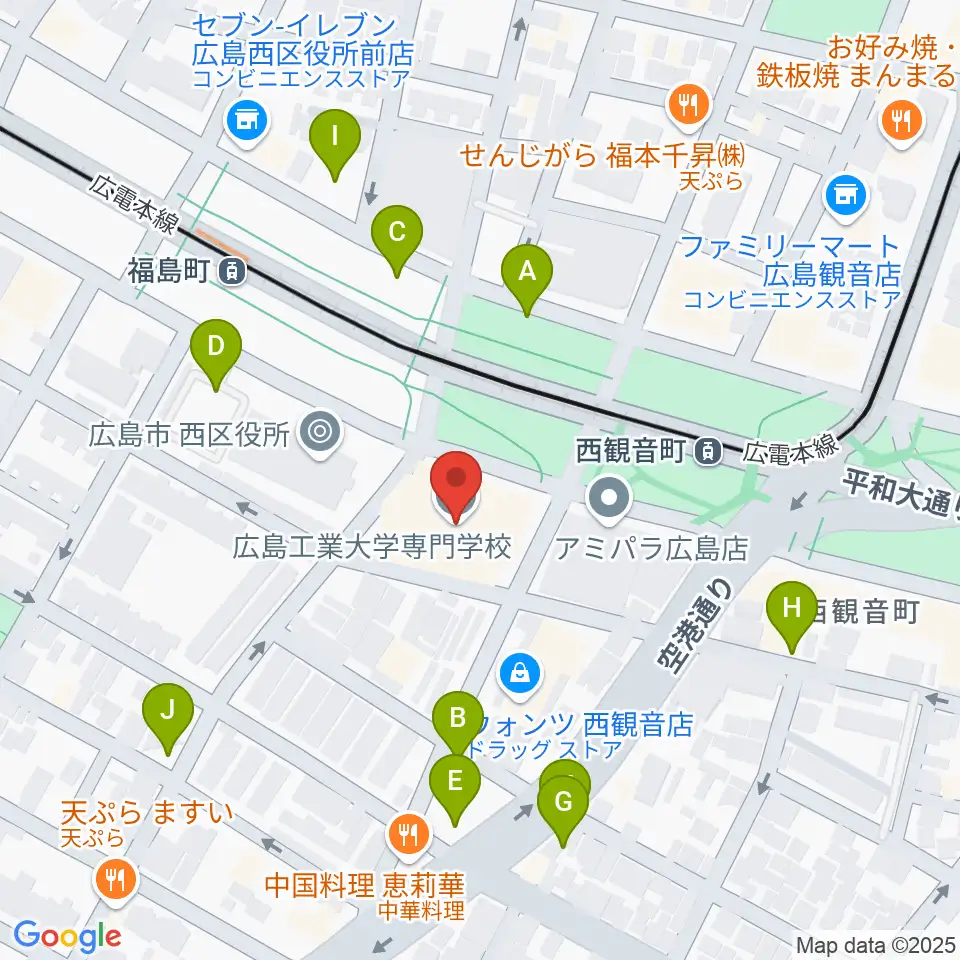 広島工業大学専門学校周辺の駐車場・コインパーキング一覧地図