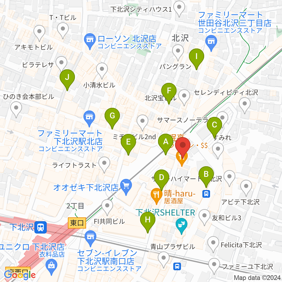 下北沢Music Island O周辺の駐車場・コインパーキング一覧地図
