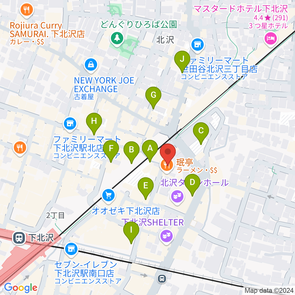 下北沢Music Island O周辺の駐車場・コインパーキング一覧地図