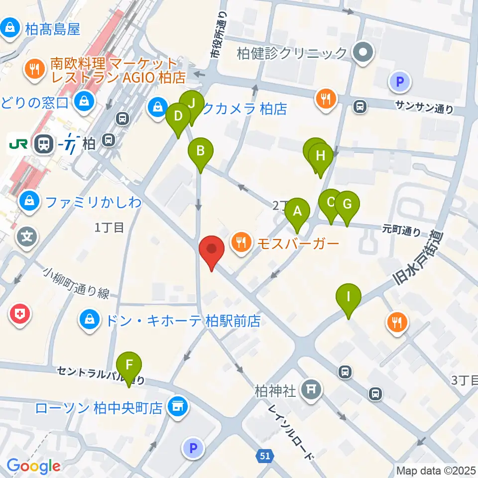 柏Studio WUU周辺の駐車場・コインパーキング一覧地図