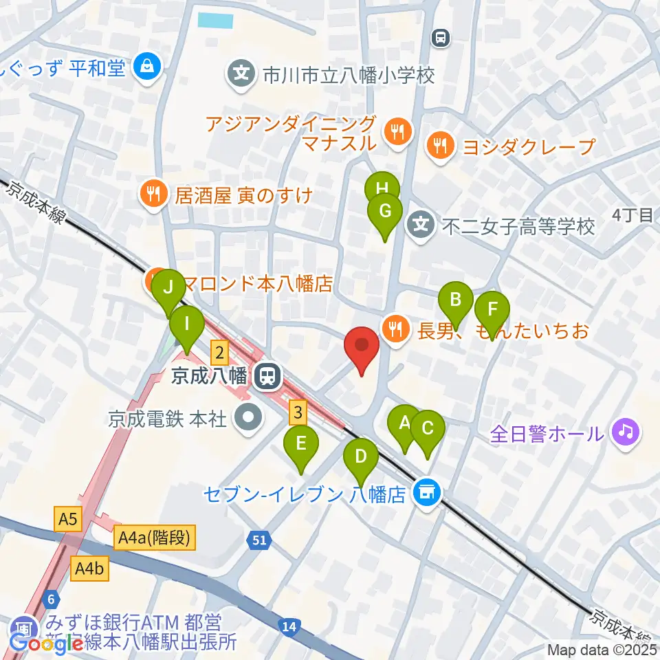本八幡ルート14周辺の駐車場・コインパーキング一覧地図