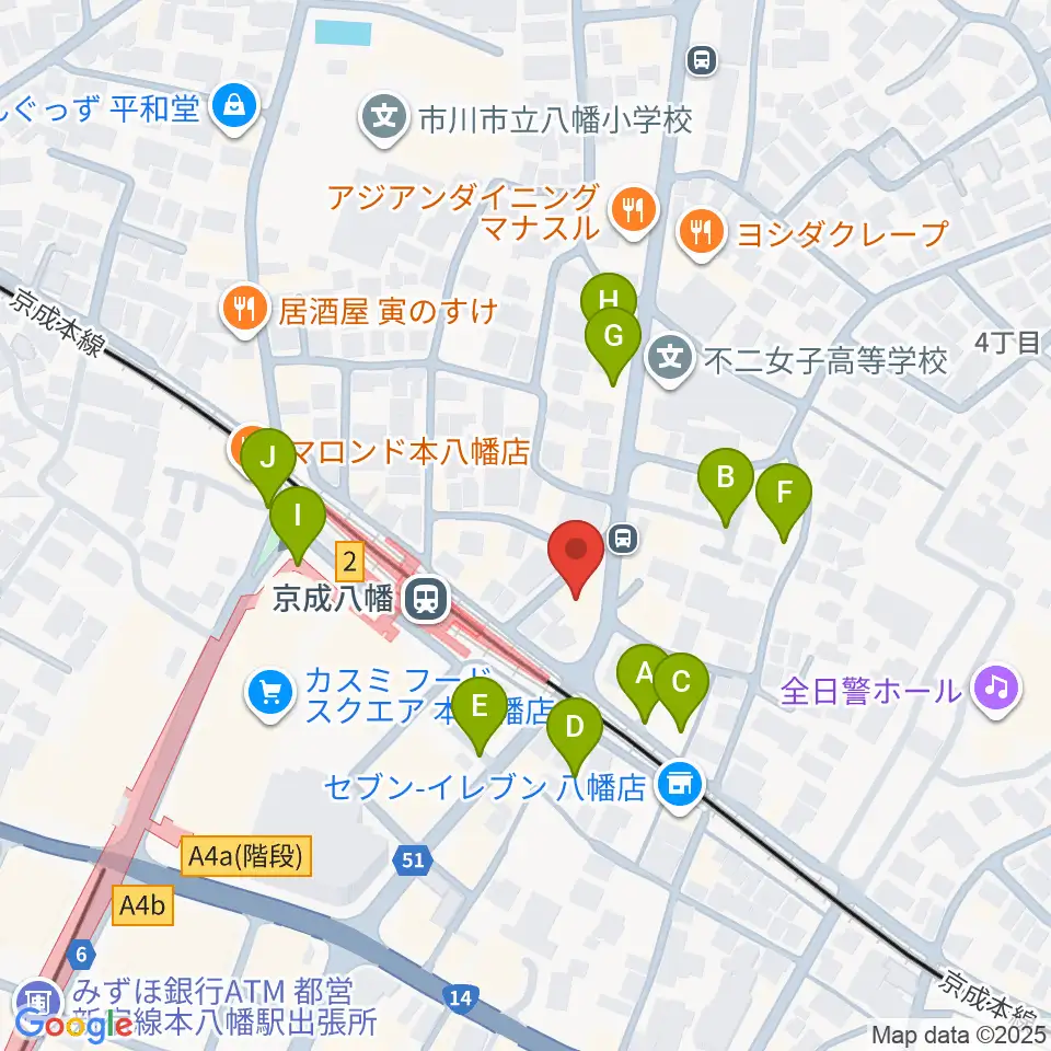 本八幡ルート14周辺の駐車場・コインパーキング一覧地図
