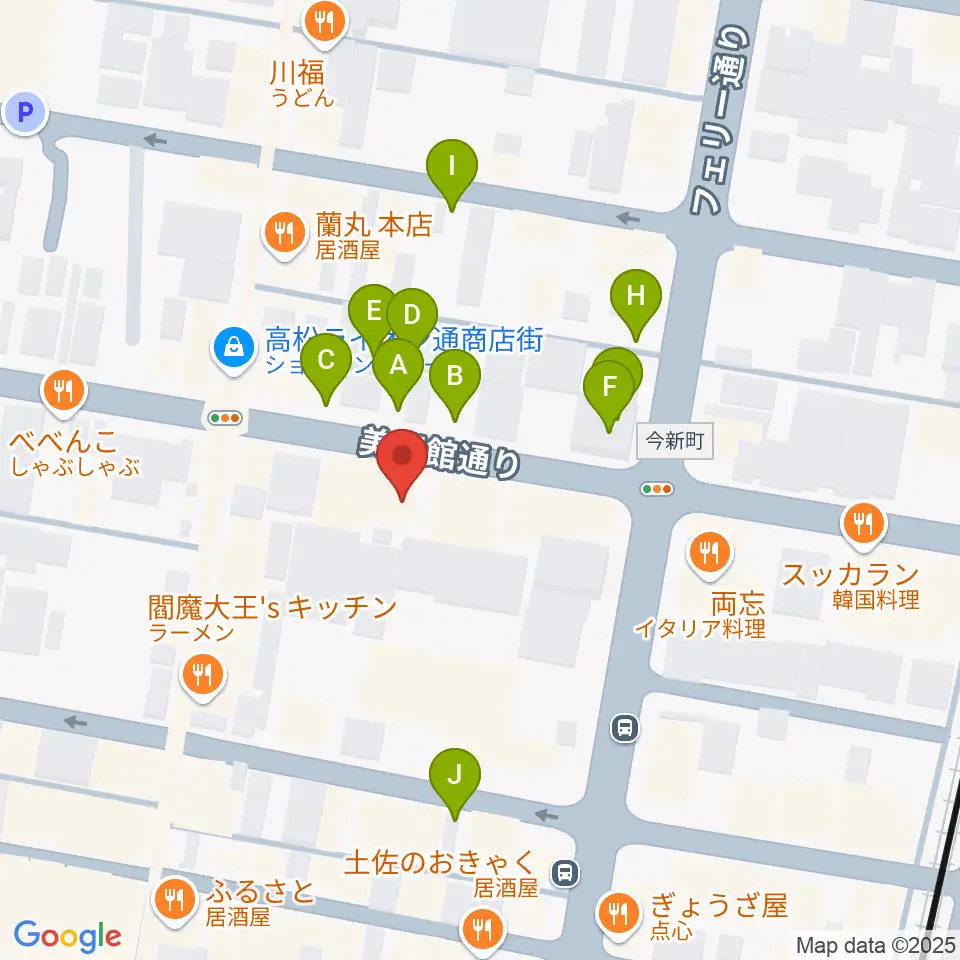 高松スタジオナッシュビル周辺の駐車場・コインパーキング一覧地図