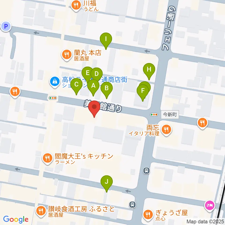 高松スタジオナッシュビル周辺の駐車場・コインパーキング一覧地図