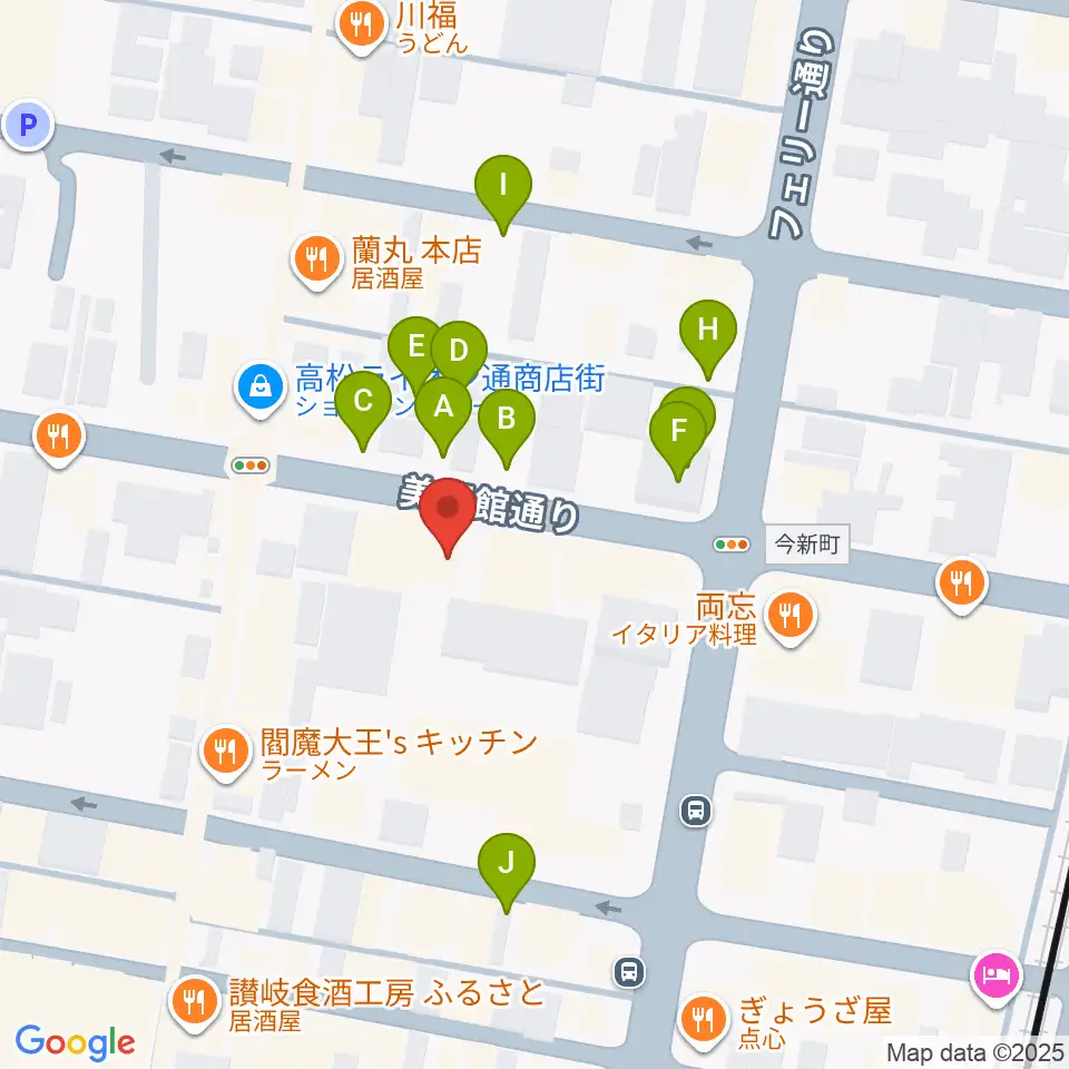 高松スタジオナッシュビル周辺の駐車場・コインパーキング一覧地図