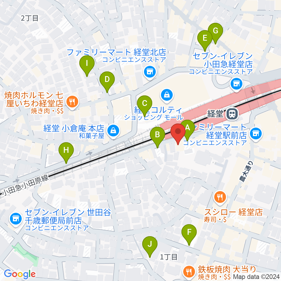 経堂Crazy Love周辺の駐車場・コインパーキング一覧地図