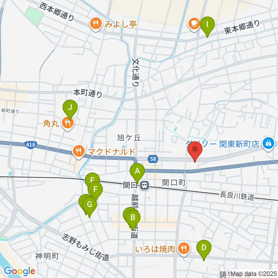 シノダ楽器 旭ヶ丘センター周辺の駐車場・コインパーキング一覧地図