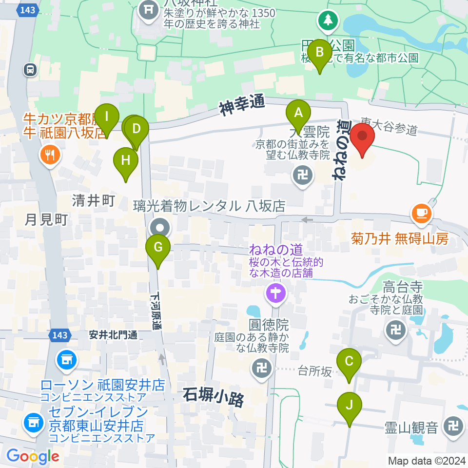 円山公園音楽堂周辺の駐車場・コインパーキング一覧地図