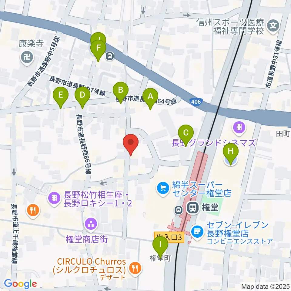 長野ロズベリーカフェ周辺の駐車場・コインパーキング一覧地図