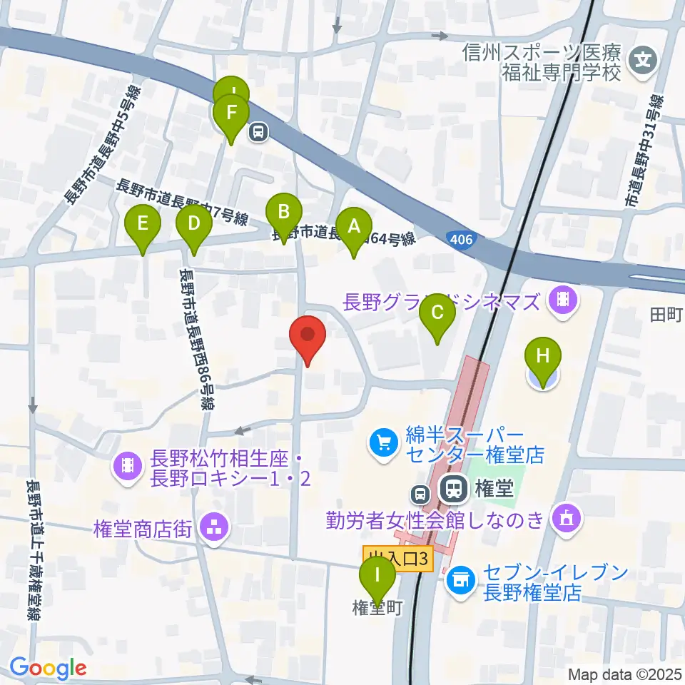 長野ロズベリーカフェ周辺の駐車場・コインパーキング一覧地図