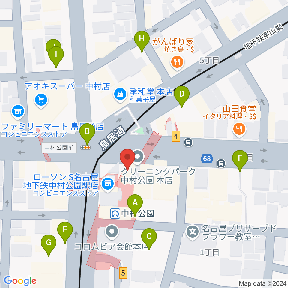 松栄楽器 名古屋店周辺の駐車場・コインパーキング一覧地図