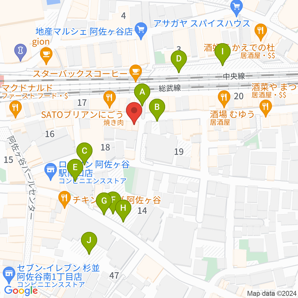 阿佐ヶ谷ハーネス周辺の駐車場・コインパーキング一覧地図