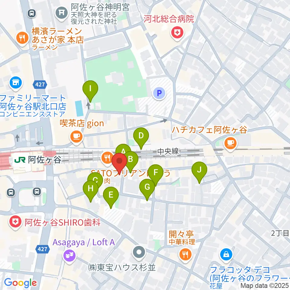 阿佐ヶ谷ハーネス周辺の駐車場・コインパーキング一覧地図