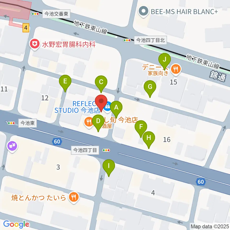 リフレクトスタジオ今池店周辺の駐車場・コインパーキング一覧地図