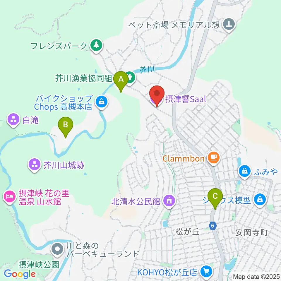 摂津響Saal周辺の駐車場・コインパーキング一覧地図