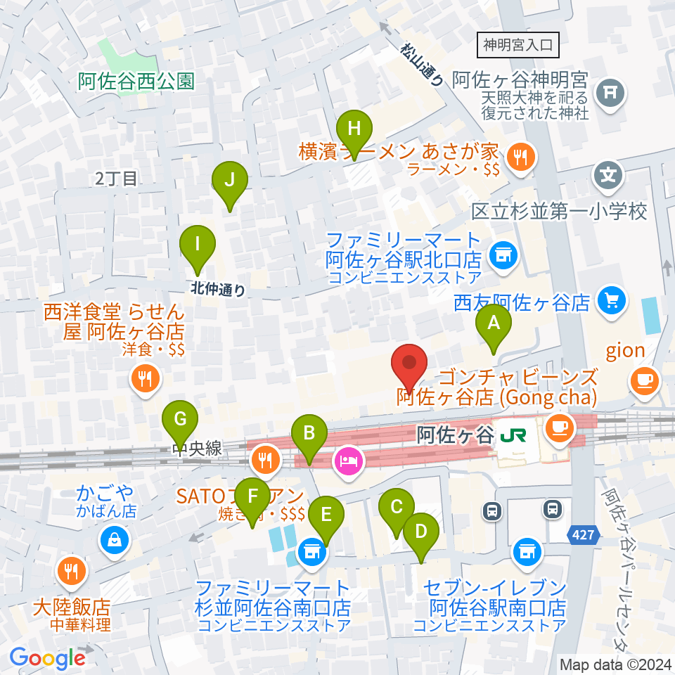 阿佐ヶ谷天周辺の駐車場・コインパーキング一覧地図