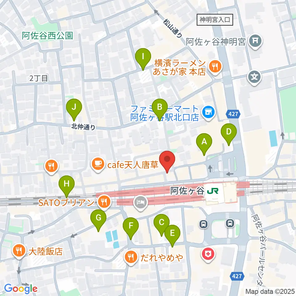 阿佐ヶ谷天周辺の駐車場・コインパーキング一覧地図