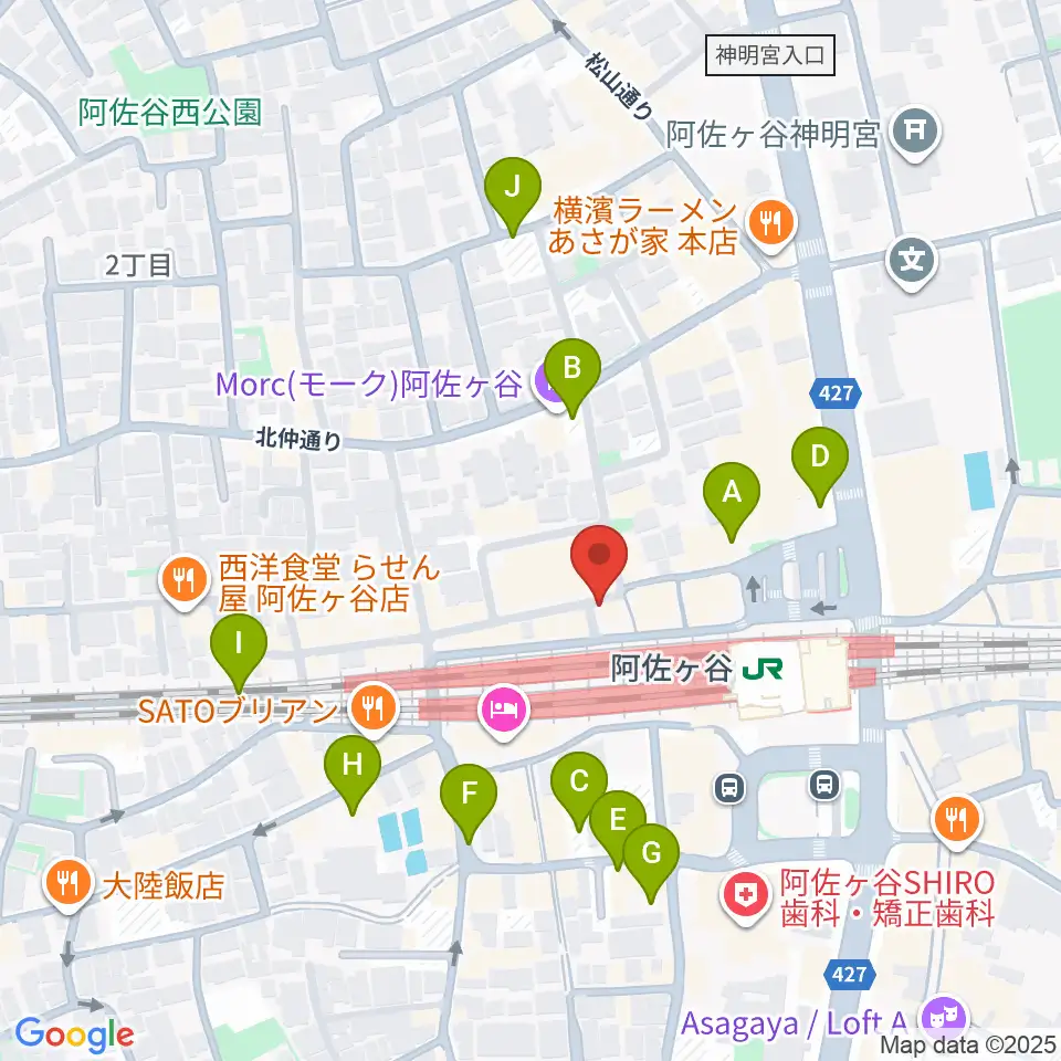 阿佐ヶ谷天周辺の駐車場・コインパーキング一覧地図