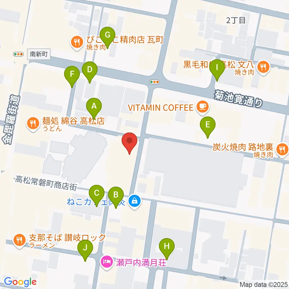 ヒッツギターズ&ミュージック周辺の駐車場・コインパーキング一覧地図