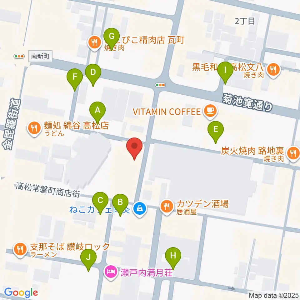ヒッツギターズ&ミュージック周辺の駐車場・コインパーキング一覧地図