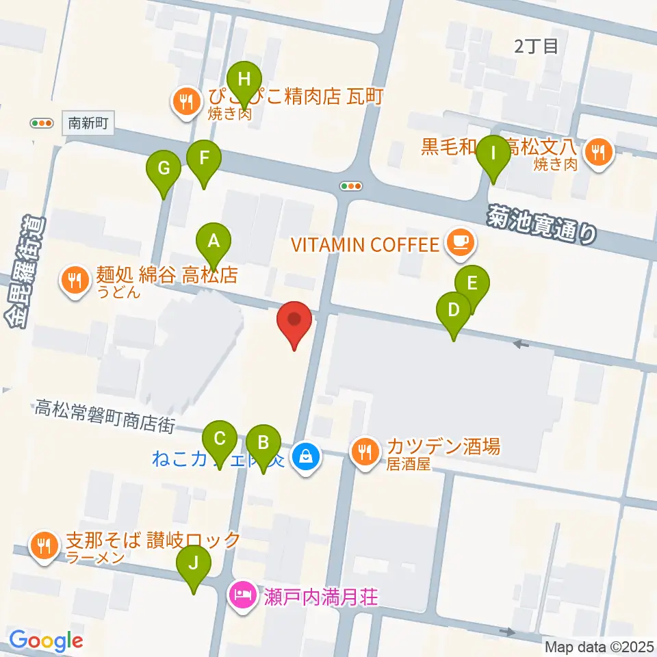 ヒッツギターズ＆ミュージック周辺の駐車場・コインパーキング一覧地図