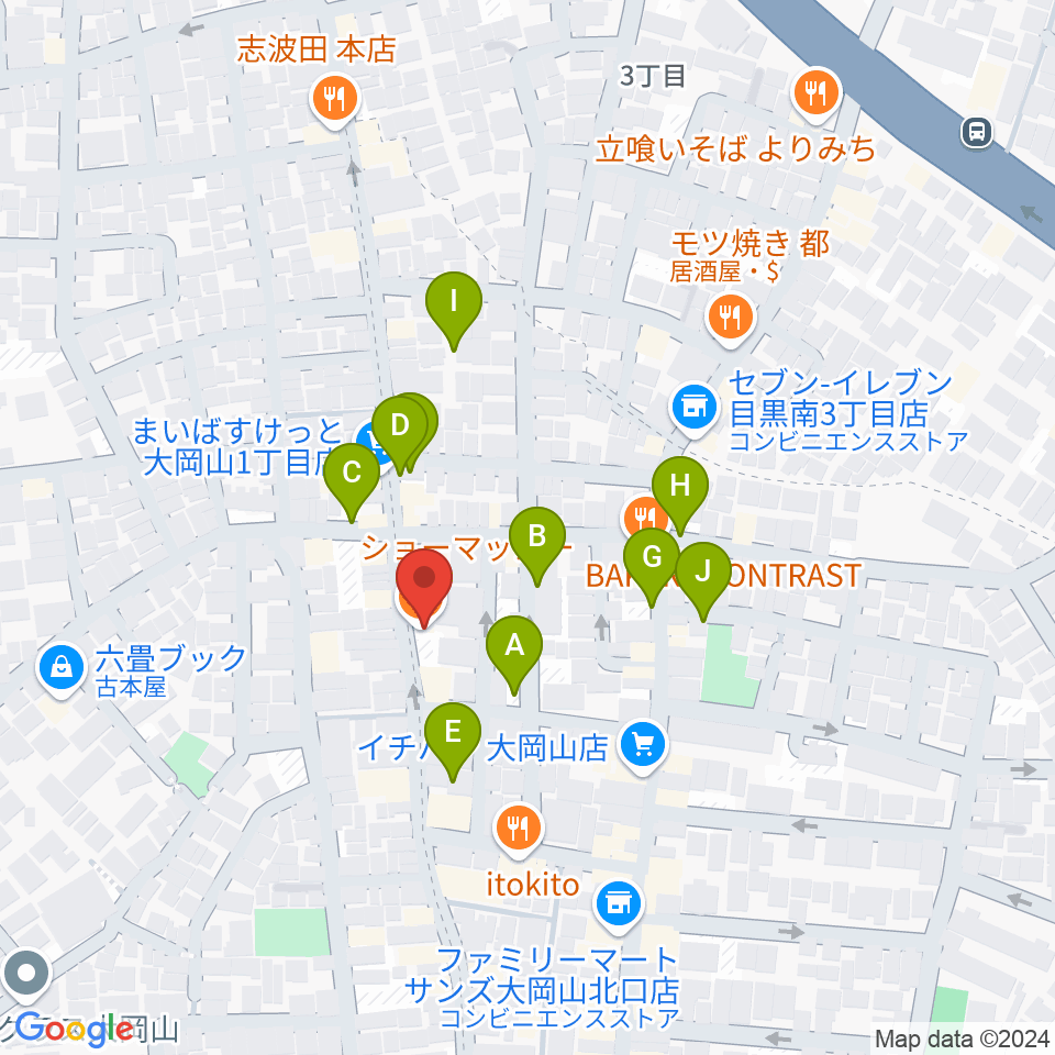 スクランブルスタジオ大岡山周辺の駐車場・コインパーキング一覧地図