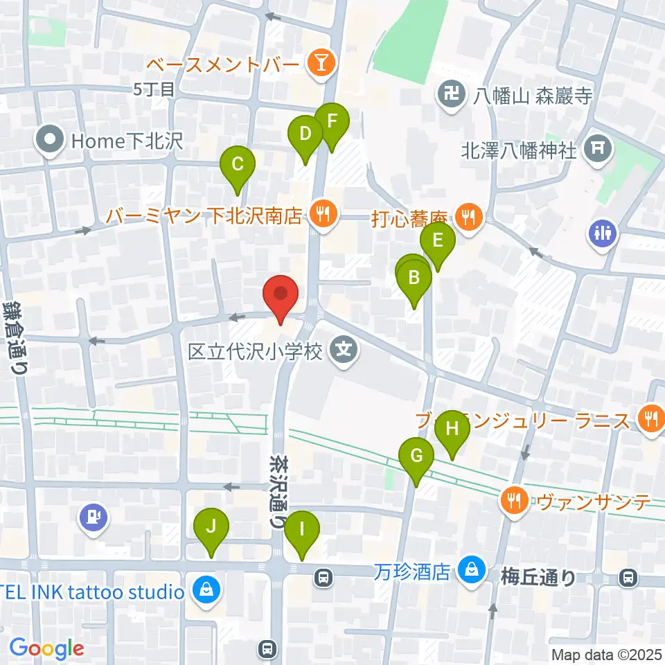 スクランブルズ代沢スタジオ周辺の駐車場・コインパーキング一覧地図