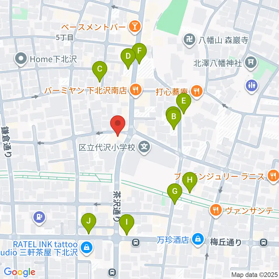 スクランブルズ代沢スタジオ周辺の駐車場・コインパーキング一覧地図