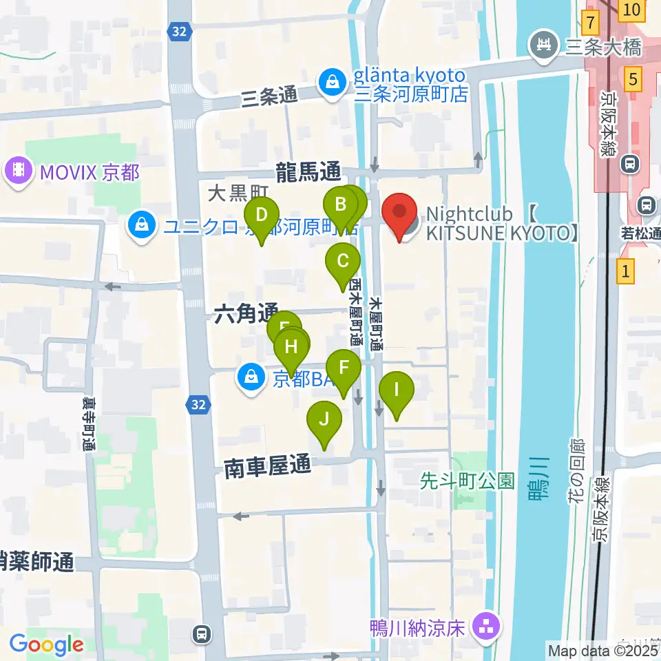 キツネ京都周辺の駐車場・コインパーキング一覧地図