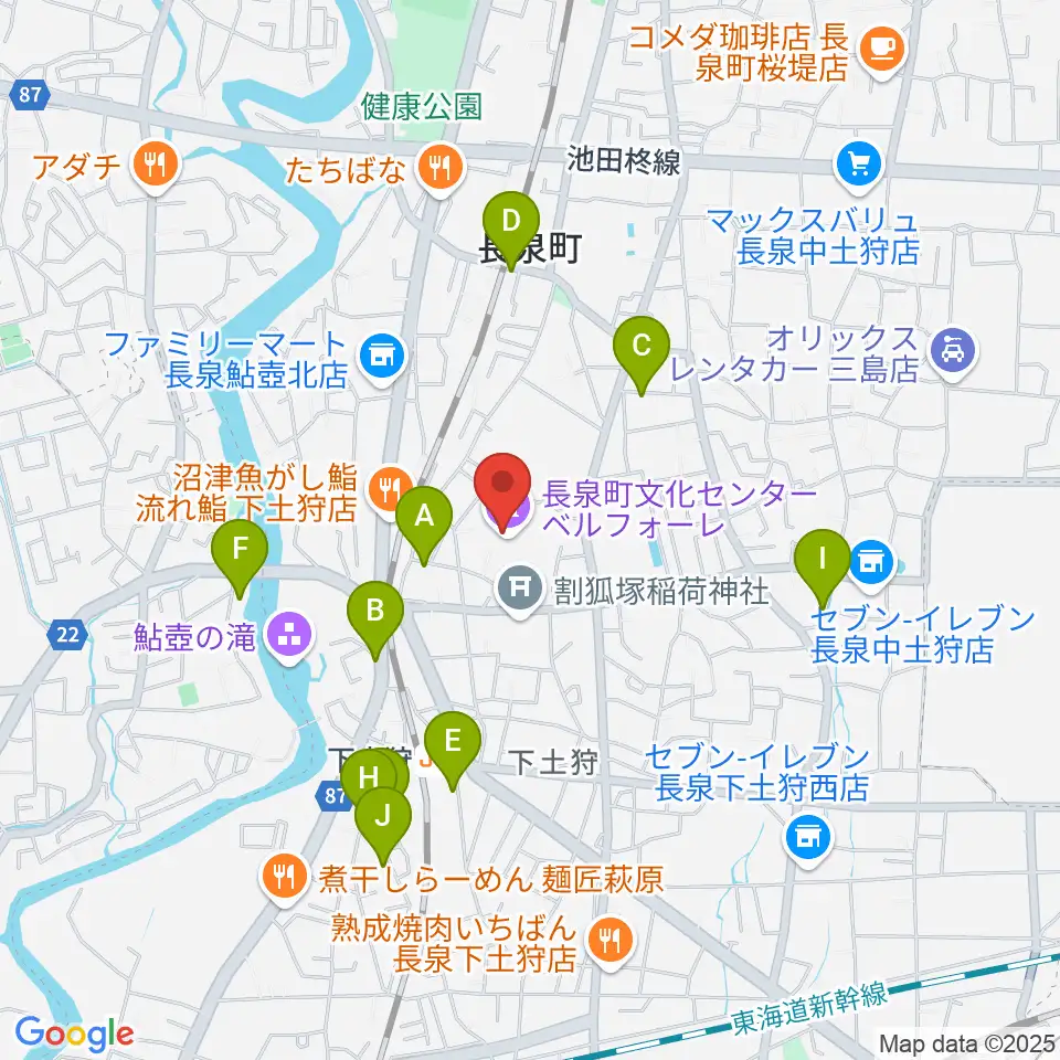 長泉町文化センター ベルフォーレ周辺の駐車場・コインパーキング一覧地図