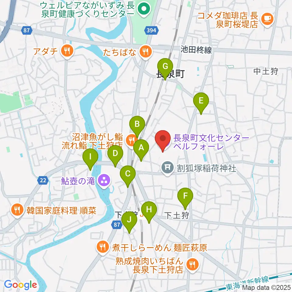 長泉町文化センター ベルフォーレ周辺の駐車場・コインパーキング一覧地図